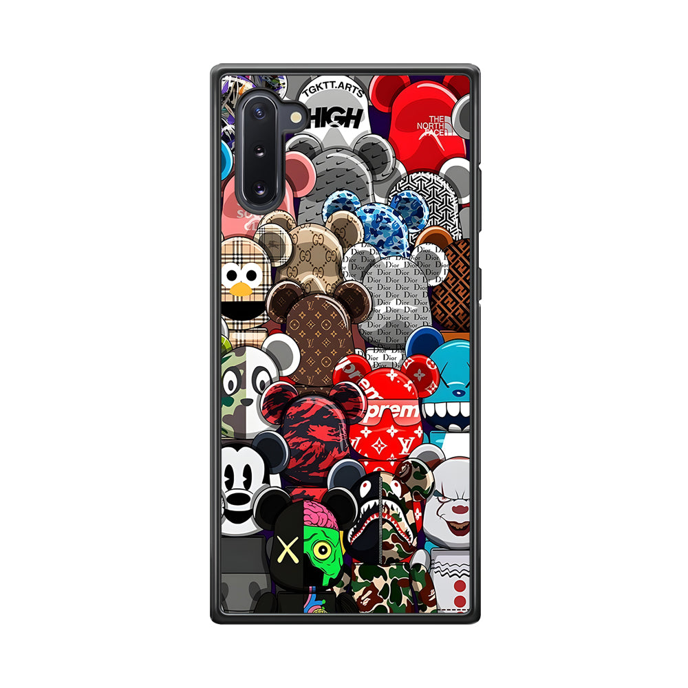 Bearbrick Iconic Brand Design Samsung Galaxy Note 10 Case-Rubber Black (2D Case)-Oxvistore