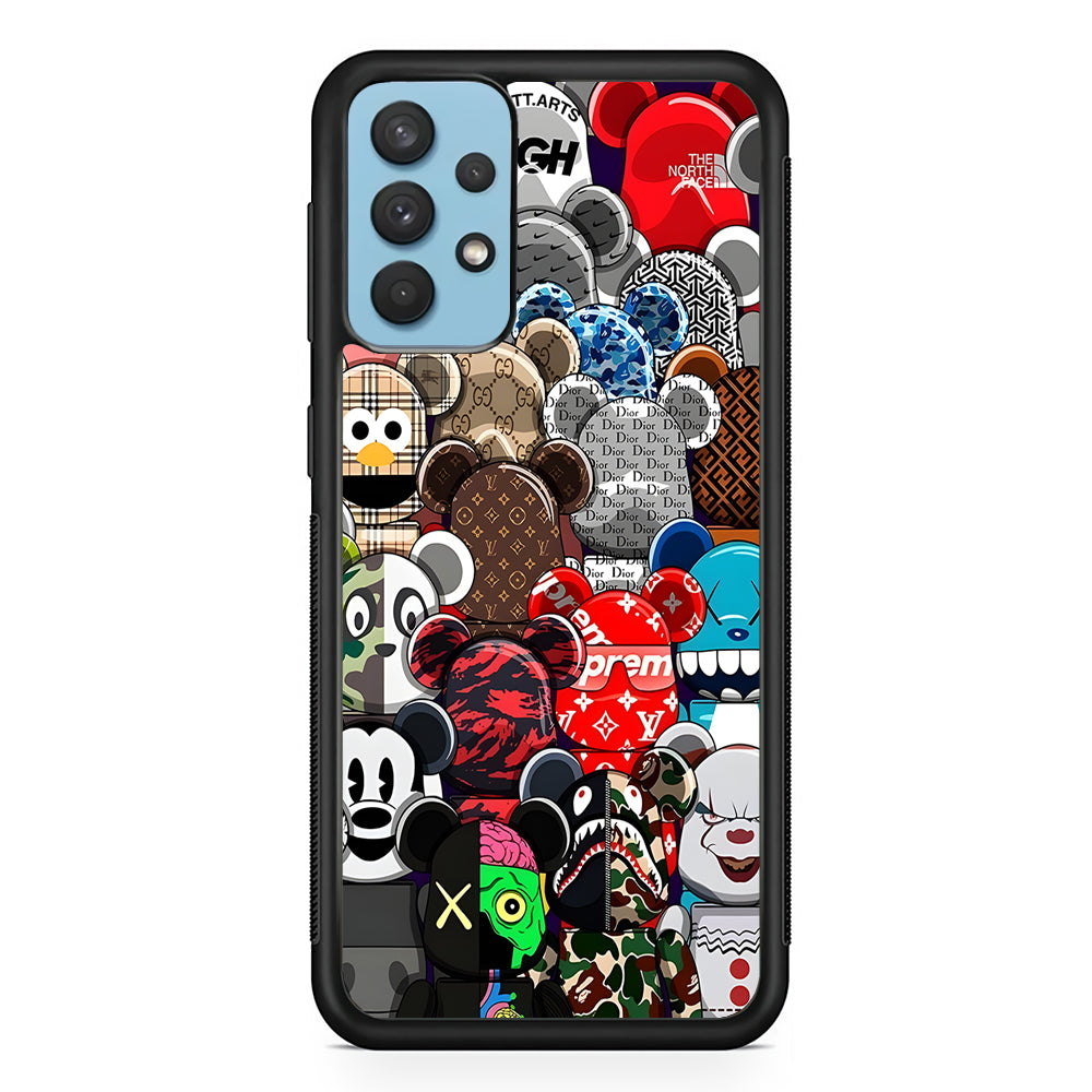 Bearbrick Iconic Brand Design Samsung Galaxy A32 Case-Rubber Black (2D Case)-Oxvistore