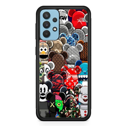 Bearbrick Iconic Brand Design Samsung Galaxy A32 Case-Rubber Black (2D Case)-Oxvistore