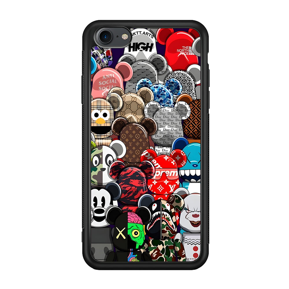 Bearbrick Iconic Brand Design iPhone 7 Case-Rubber Black (2D Case)-Oxvistore