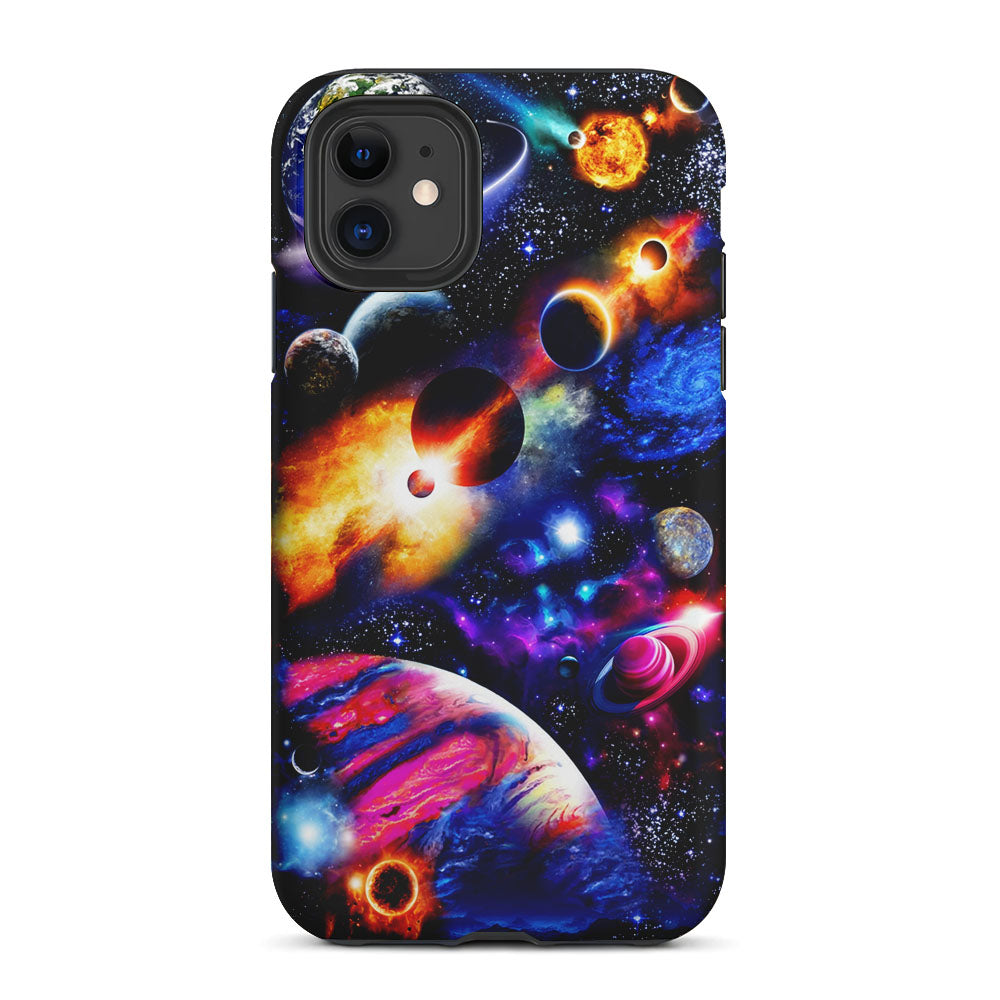 Beautiful Space Galaxy Planets 2 in 1 Tough Phone Case