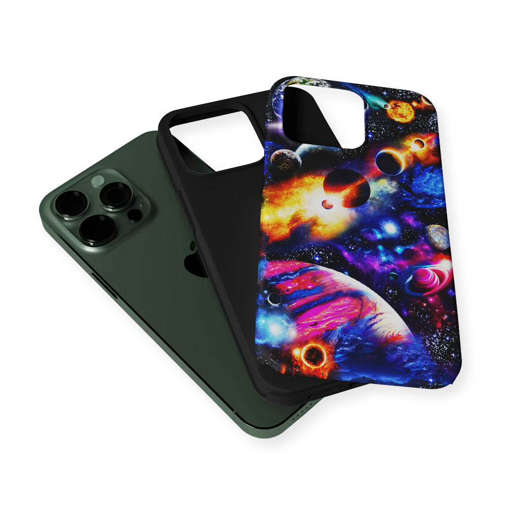 Beautiful Space Galaxy Planets 2 in 1 Tough Phone Case