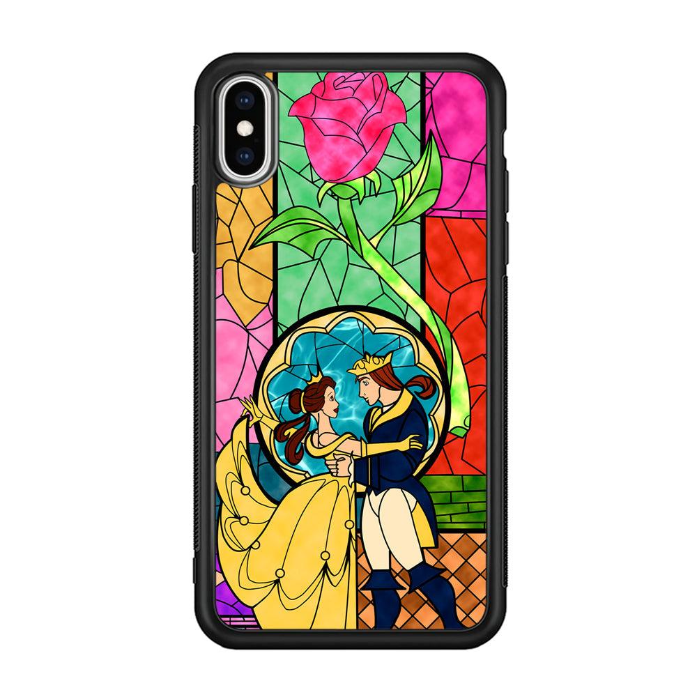 Beauty Princess and Prince iPhone XS Case-Rubber Black (2D Case)-Oxvistore