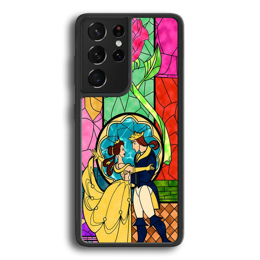Beauty Princess and Prince Samsung Galaxy S21 Ultra Case-Rubber Black (2D Case)-Oxvistore