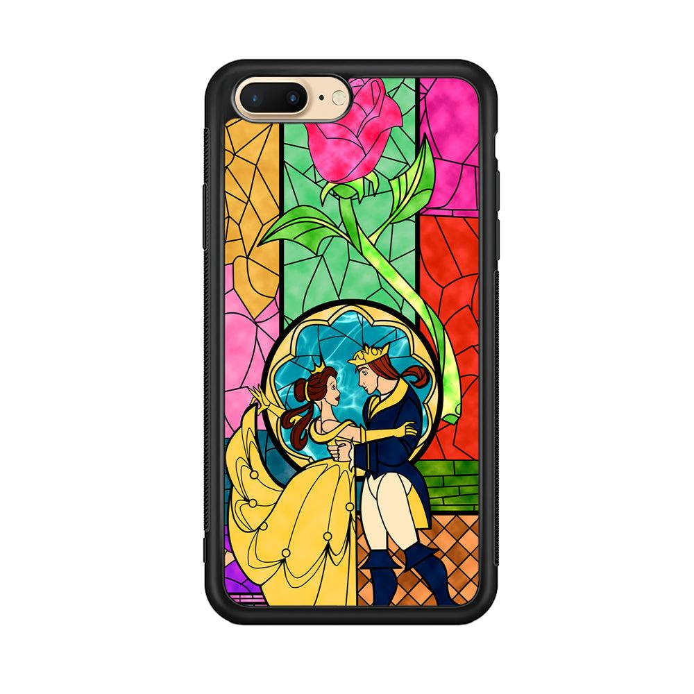 Beauty Princess and Prince iPhone 8 Plus Case-Rubber Black (2D Case)-Oxvistore