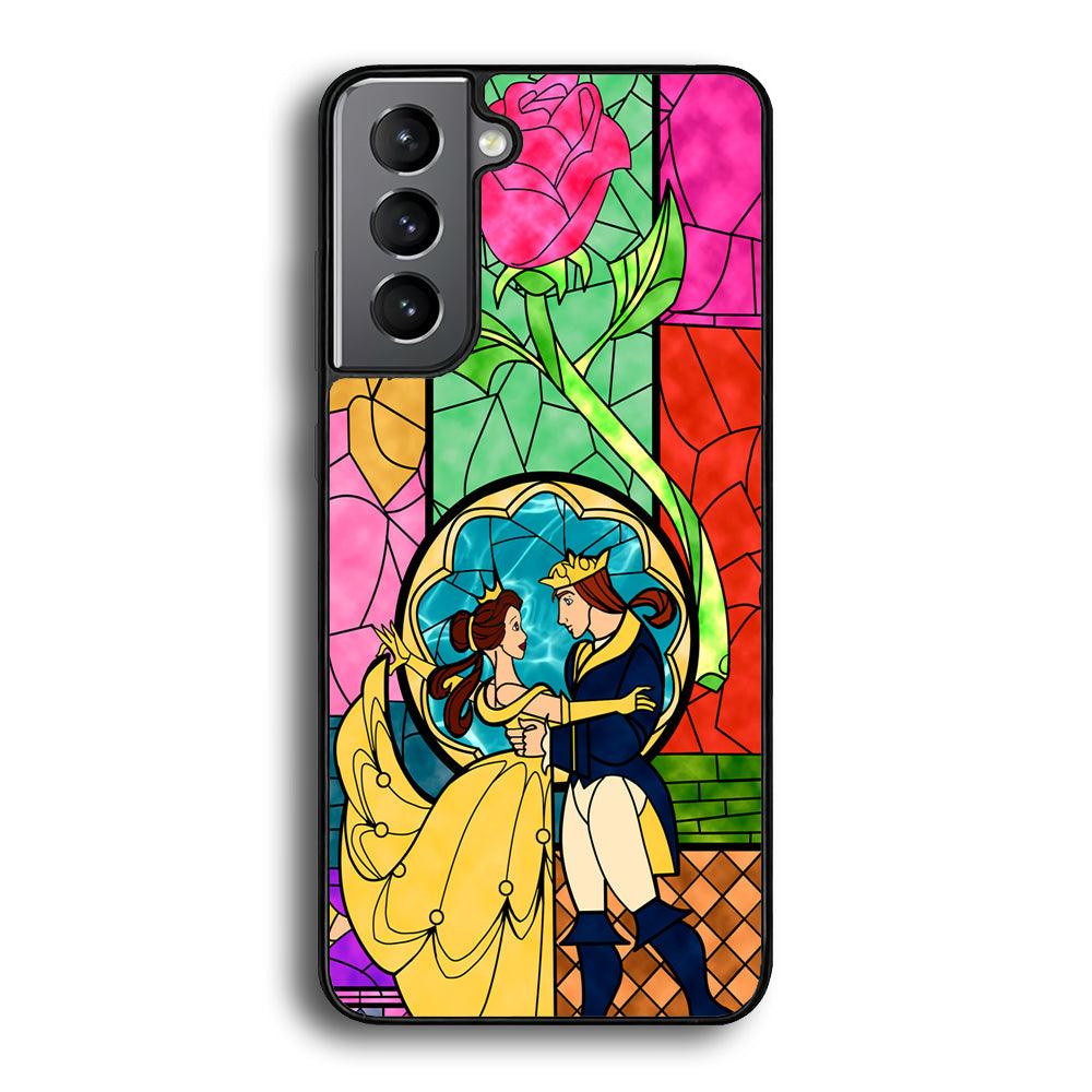 Beauty Princess and Prince Samsung Galaxy S24 Case-Rubber Black (2D Case)-Oxvistore