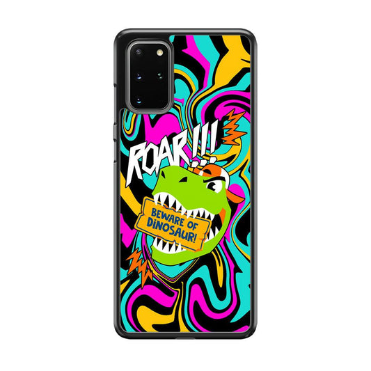 Beware from Dinosaur Roar Samsung Galaxy S20 Plus Case-Rubber Black (2D Case)-Oxvistore