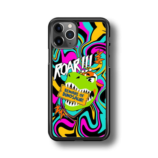 Beware from Dinosaur Roar iPhone 11 Pro Max Case-Rubber Black (2D Case)-Oxvistore
