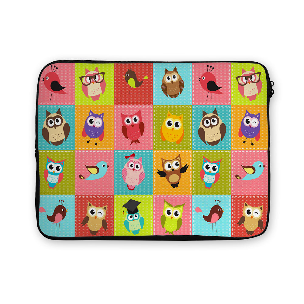 Birds and Owls Cartoon Laptop Sleeve Protective Cover