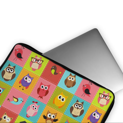 Birds and Owls Cartoon Laptop Sleeve Protective Cover