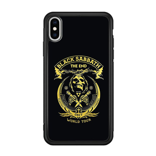 Black Sabbath Obey World Tour iPhone Xs Max Case-Rubber Black (2D Case)-Oxvistore