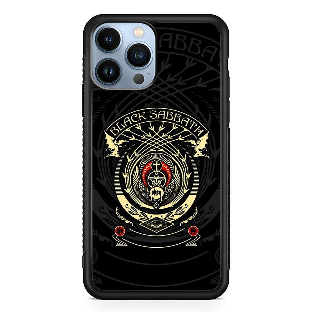 Black Sabbath Shadows Emblem iPhone 14 Pro Case-Rubber Black (2D Case)-Oxvistore
