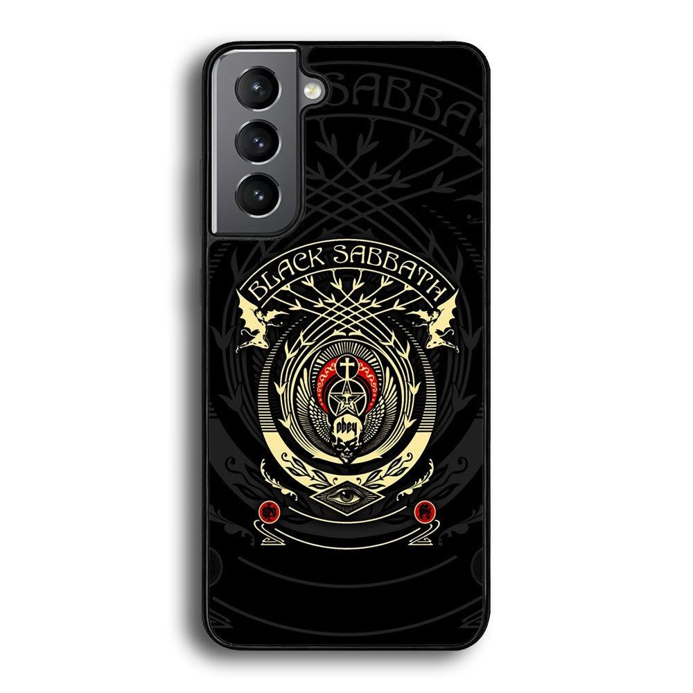 Black Sabbath Shadows Emblem Samsung Galaxy S24 Case-Rubber Black (2D Case)-Oxvistore