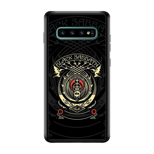 Black Sabbath Shadows Emblem Samsung Galaxy S10 Case-Rubber Black (2D Case)-Oxvistore