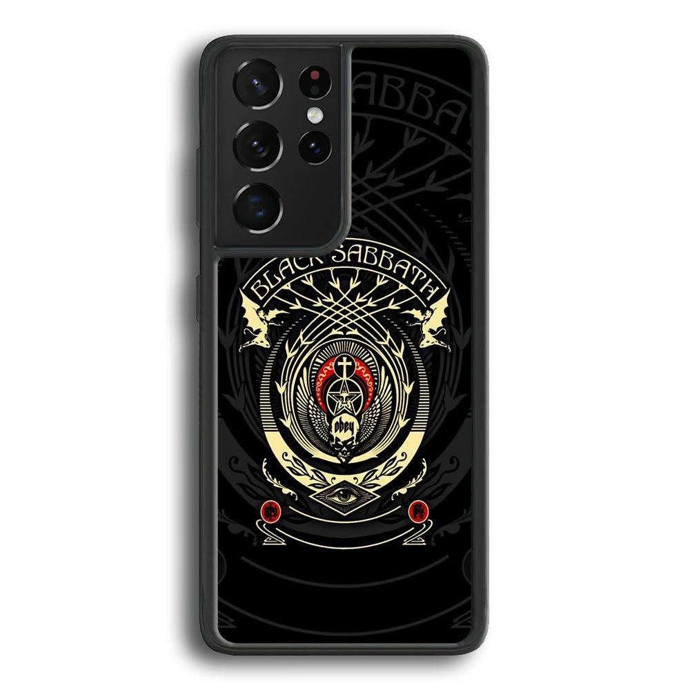 Black Sabbath Shadows Emblem Samsung Galaxy S23 Ultra Case-Rubber Black (2D Case)-Oxvistore