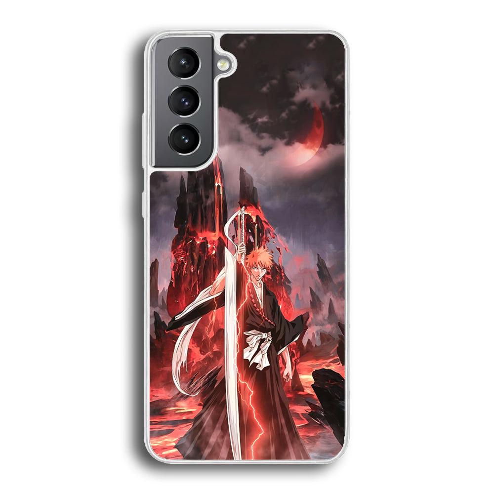 Bleach Red Moon and Lightning Samsung Galaxy S21 Case-Oxvistore