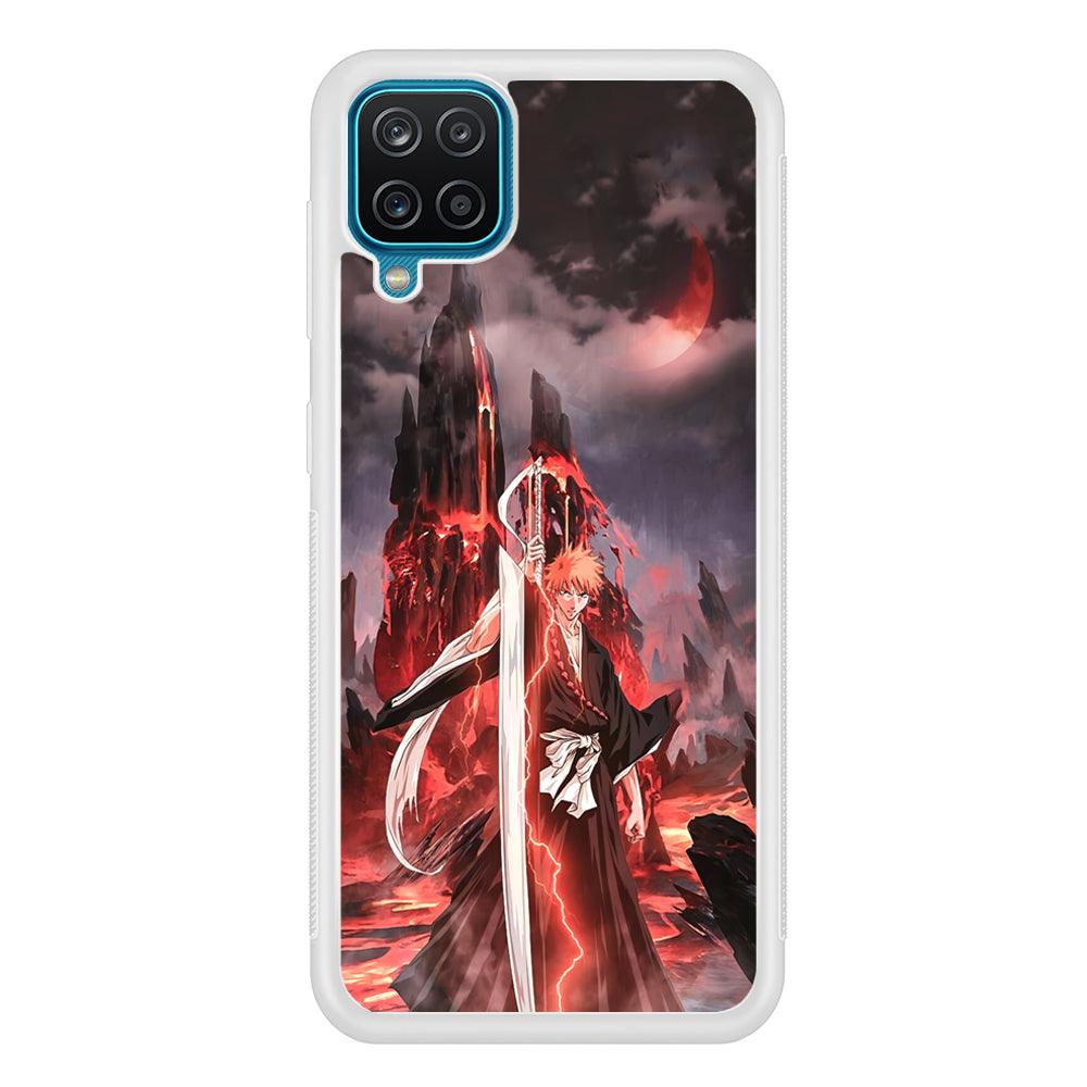 Bleach Red Moon and Lightning Samsung Galaxy A12 Case-Oxvistore