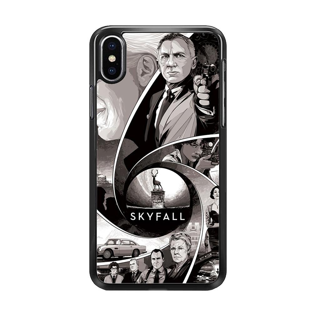 Bond on Skyfall iPhone XS Case-Rubber Black (2D Case)-Oxvistore