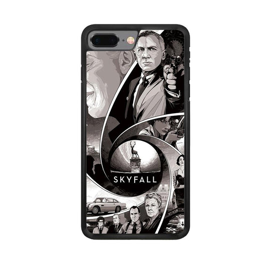 Bond on Skyfall iPhone 8 Plus Case-Rubber Black (2D Case)-Oxvistore