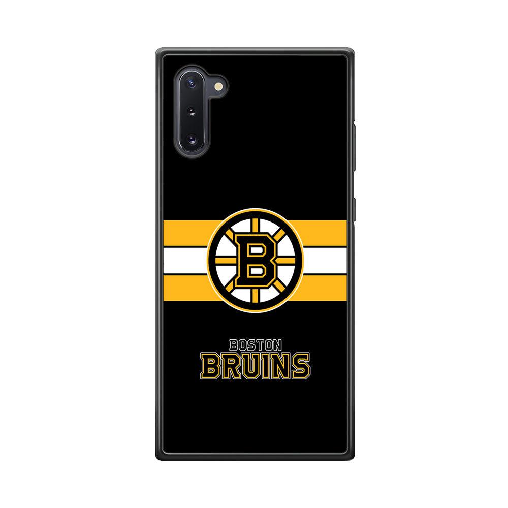 Boston Bruins Light in The Darkness Samsung Galaxy Note 10 Case-Rubber Black (2D Case)-Oxvistore