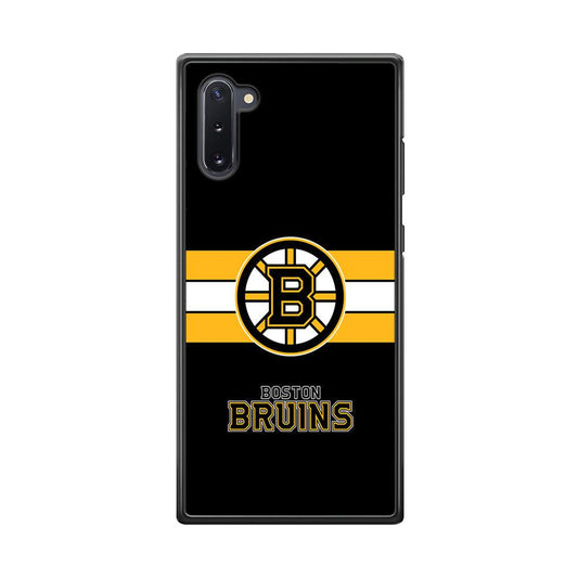 Boston Bruins Light in The Darkness Samsung Galaxy Note 10 Case-Rubber Black (2D Case)-Oxvistore