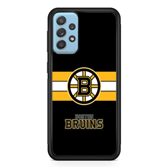Boston Bruins Light in The Darkness Samsung Galaxy A72 Case-Rubber Black (2D Case)-Oxvistore