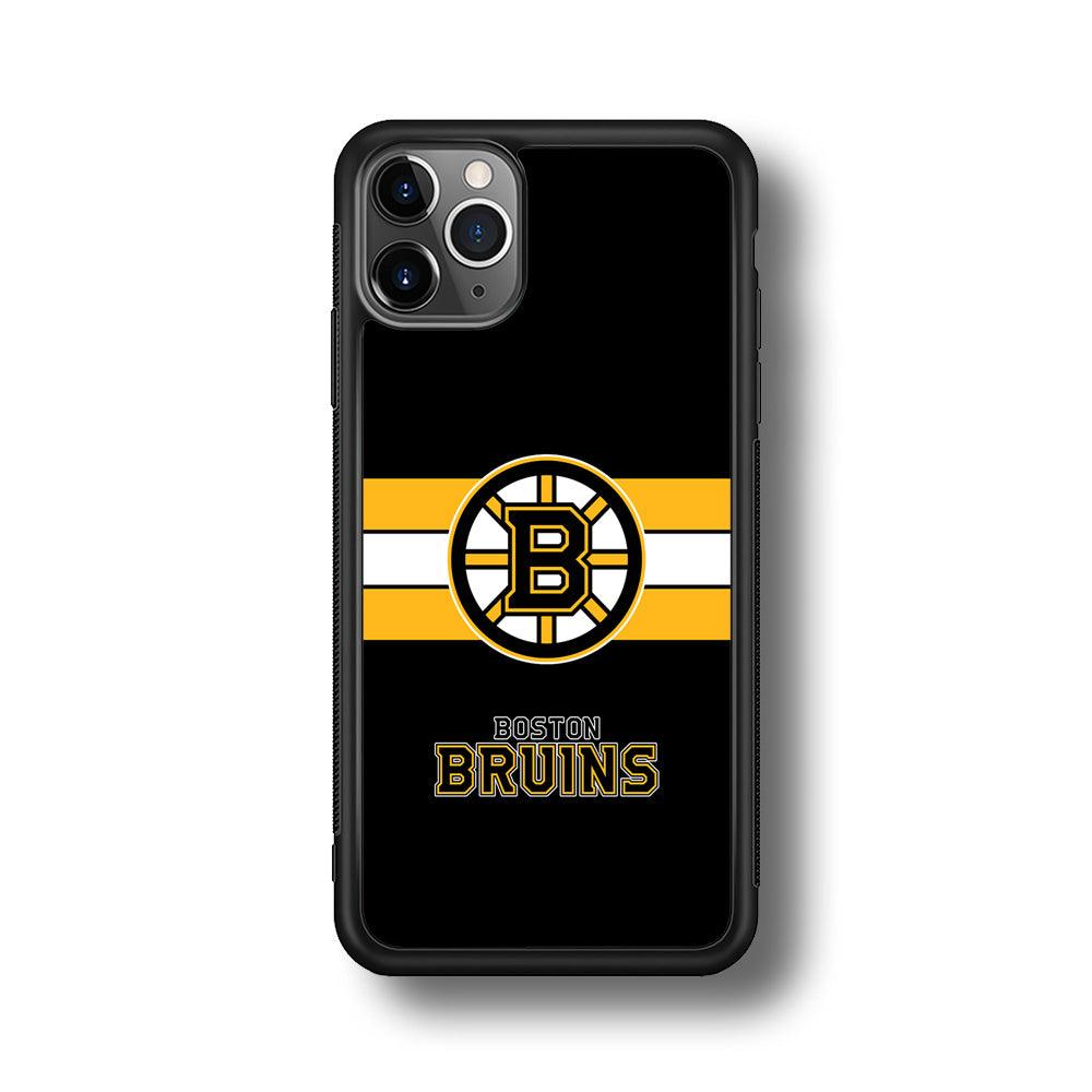 Boston Bruins Light in The Darkness iPhone 11 Pro Max Case-Rubber Black (2D Case)-Oxvistore