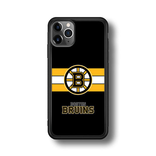 Boston Bruins Light in The Darkness iPhone 11 Pro Max Case-Rubber Black (2D Case)-Oxvistore