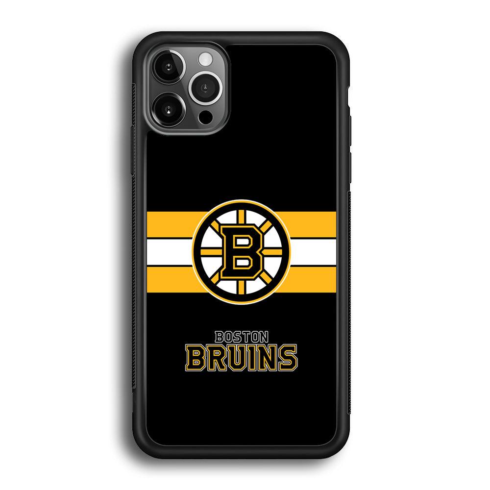 Boston Bruins Light in The Darkness iPhone 12 Pro Case-Rubber Black (2D Case)-Oxvistore