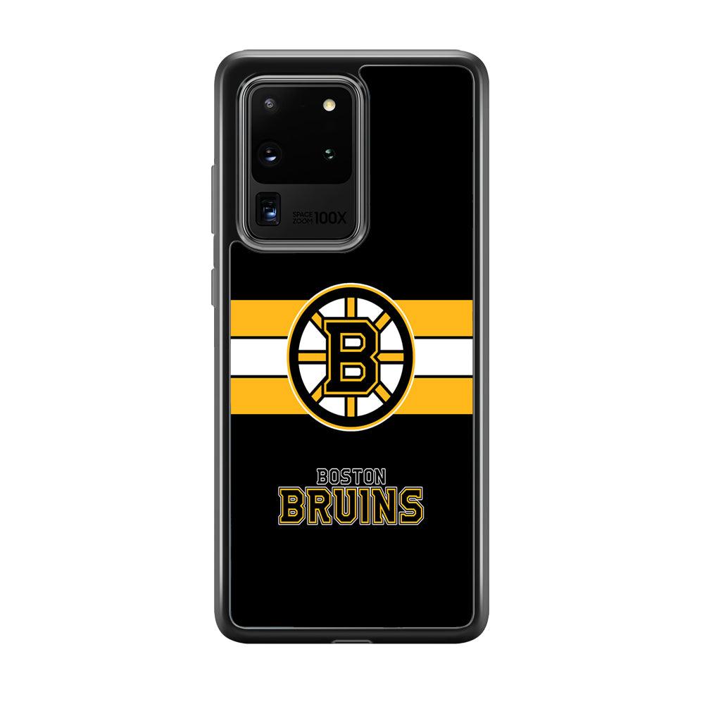 Boston Bruins Light in The Darkness Samsung Galaxy S20 Ultra Case-Rubber Black (2D Case)-Oxvistore