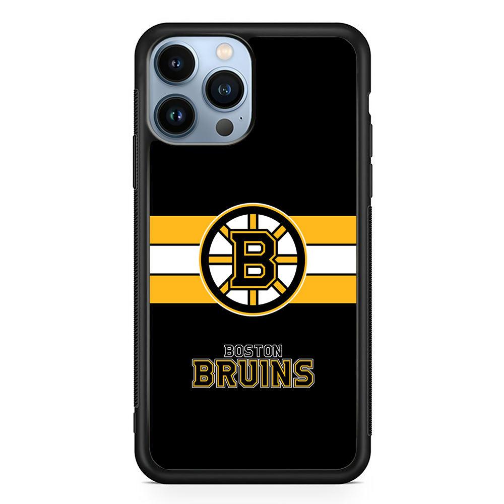 Boston Bruins Light in The Darkness iPhone 13 Pro Max Case-Rubber Black (2D Case)-Oxvistore