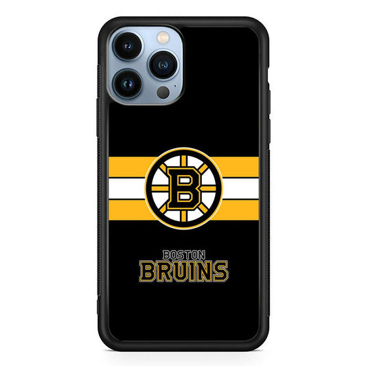 Boston Bruins Light in The Darkness iPhone 13 Pro Max Case-Rubber Black (2D Case)-Oxvistore