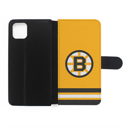 Boston Bruins Logo Flip Wallet Phone Case