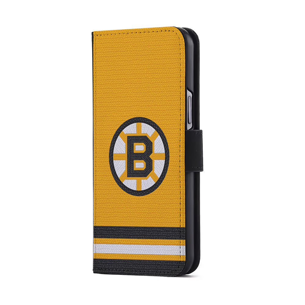 Boston Bruins Logo Flip Wallet Phone Case