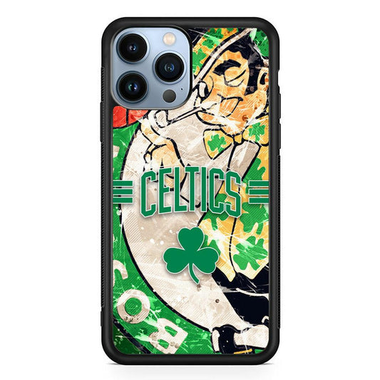 Boston Celtics Game Never End iPhone 13 Pro Max Case-Rubber Black (2D Case)-Oxvistore