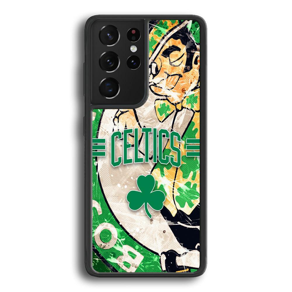 Boston Celtics Game Never End Samsung Galaxy S21 Ultra Case-Rubber Black (2D Case)-Oxvistore