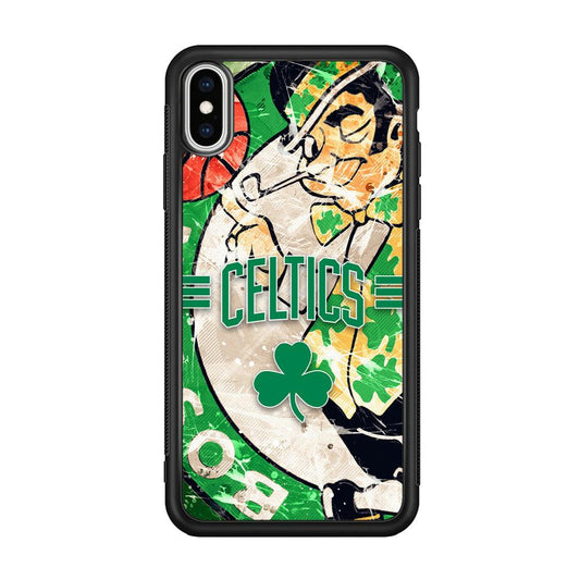 Boston Celtics Game Never End iPhone Xs Max Case-Rubber Black (2D Case)-Oxvistore