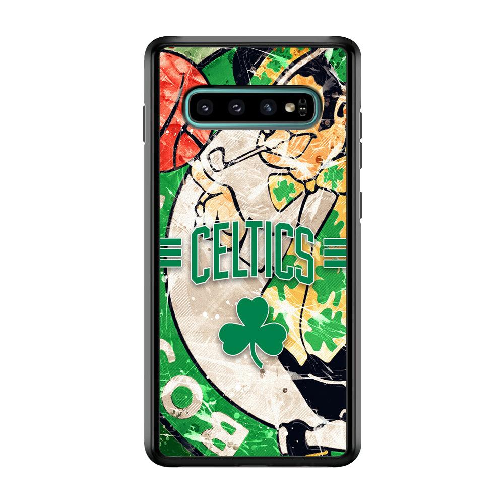 Boston Celtics Game Never End Samsung Galaxy S10 Case-Rubber Black (2D Case)-Oxvistore