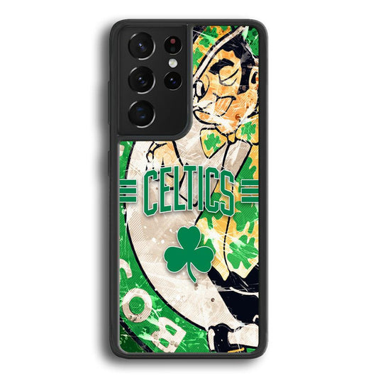 Boston Celtics Game Never End Samsung Galaxy S24 Ultra Case-Rubber Black (2D Case)-Oxvistore