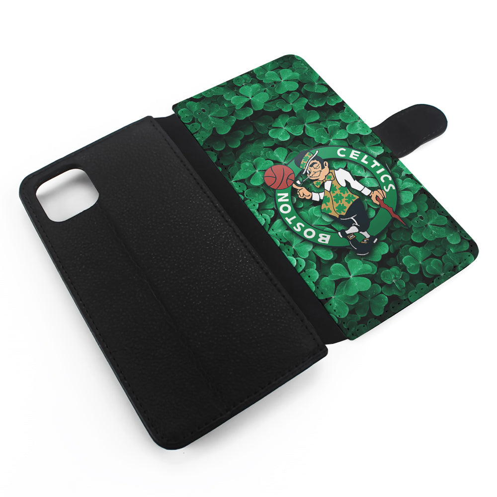 Boston Celtics Leaf Flip Wallet Phone Case