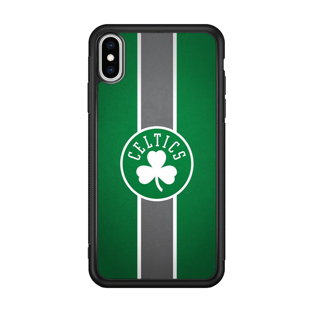 Boston Celtics Move On and Grow iPhone Xs Max Case-Rubber Black (2D Case)-Oxvistore