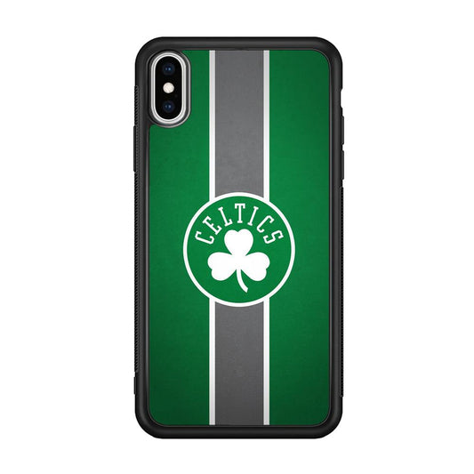 Boston Celtics Move On and Grow iPhone Xs Max Case-Rubber Black (2D Case)-Oxvistore
