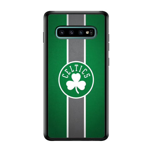 Boston Celtics Move On and Grow Samsung Galaxy S10 Case-Rubber Black (2D Case)-Oxvistore