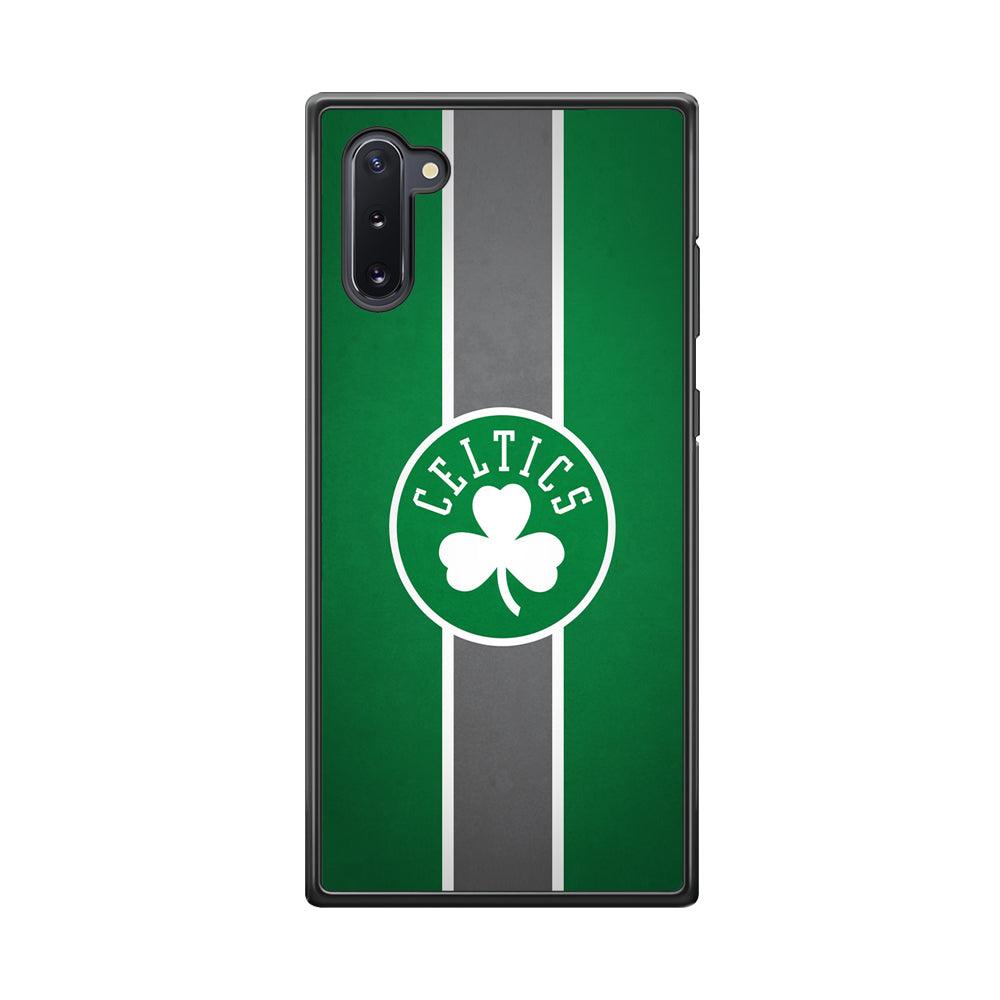 Boston Celtics Move On and Grow Samsung Galaxy Note 10 Case-Rubber Black (2D Case)-Oxvistore