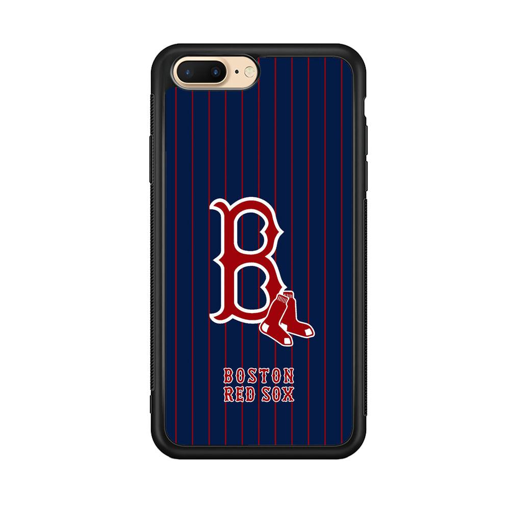 Boston Red Sox Bold and Firm iPhone 7 Plus Case-Rubber Black (2D Case)-Oxvistore