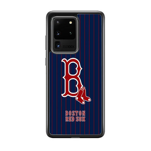 Boston Red Sox Bold and Firm Samsung Galaxy S20 Ultra Case-Rubber Black (2D Case)-Oxvistore