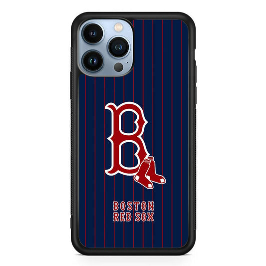 Boston Red Sox Bold and Firm iPhone 13 Pro Max Case-Rubber Black (2D Case)-Oxvistore