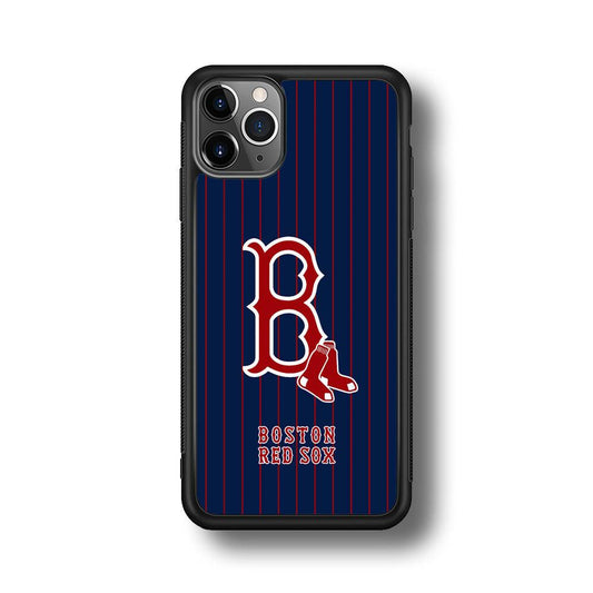 Boston Red Sox Bold and Firm iPhone 11 Pro Max Case-Rubber Black (2D Case)-Oxvistore