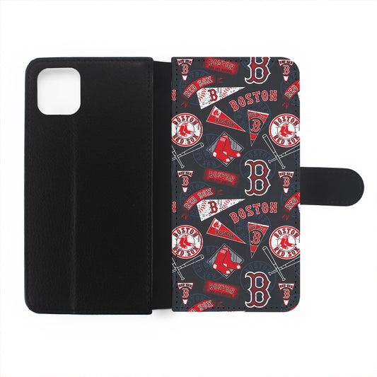 Boston Red Sox Pattern Flip Wallet Phone Case