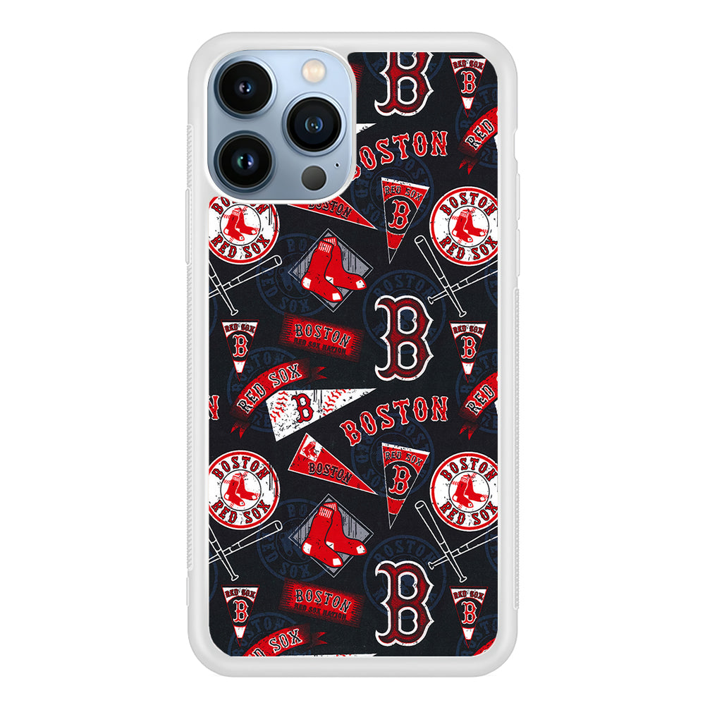 Boston Red Sox Pattern 2D Rubber Phone Case